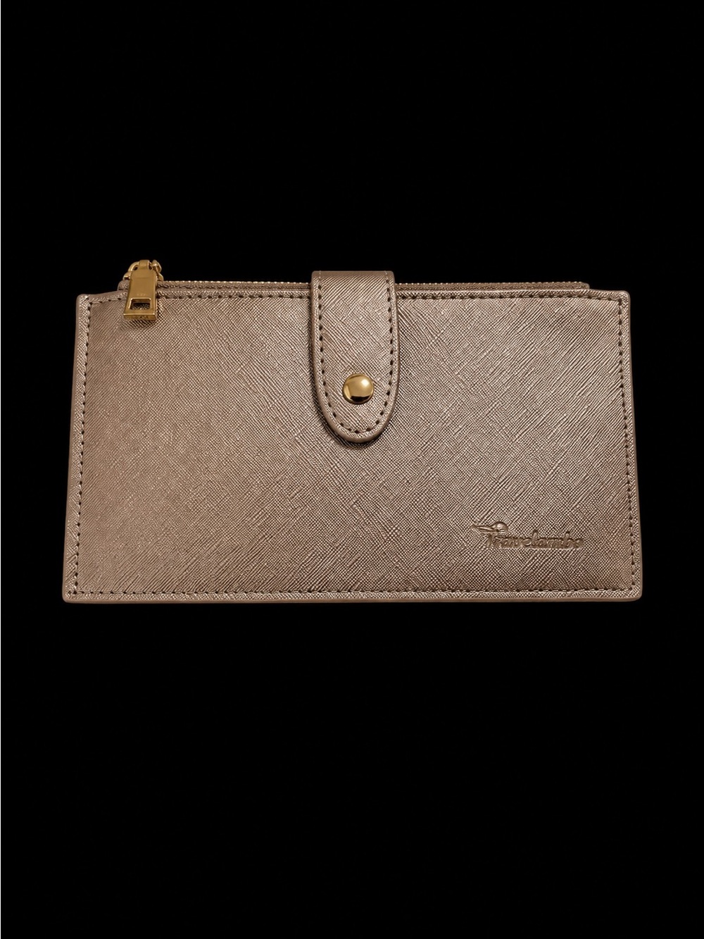 Travelambo Champagne Gold Bifold Wallet with Snap Closure Like New 🧡
